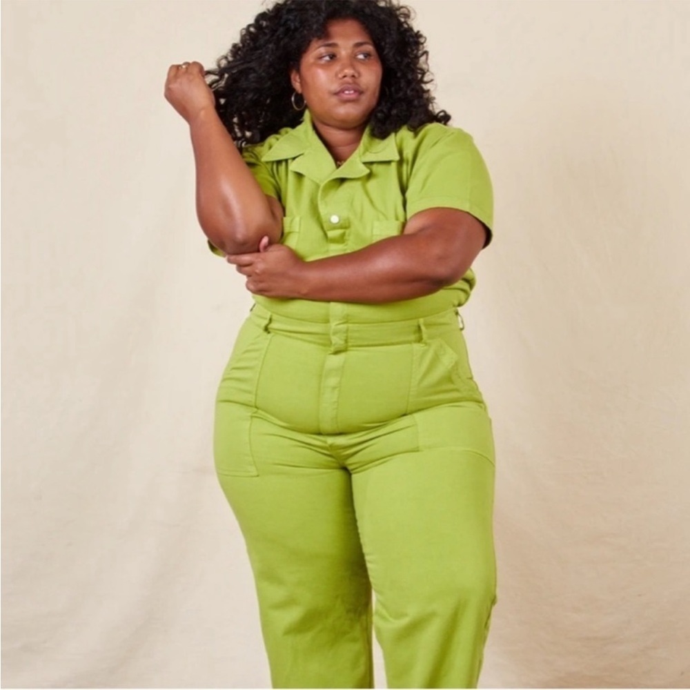 Big Bud Press Short Sleeve Jumpsuit Utility Gross Green Plus 5XL Petite EUC